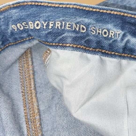 American Eagle Acid Wash Distressed 90s Boyfriend Denim Shorts Size 6 #135 - Picture 6 of 8